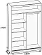 Шкаф-купе Belini MZ SZP3/0/B/DS/0/BL, дуб сонома/черный