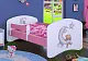 Детская кровать Happy Babies Happy Bear and Moon L03 80x160см, белый/розовый