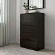 Комод IKEA Kullen 5 ящиков 70x112см, черно-коричневый