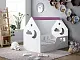 Детская кровать Happy Babies House Cloud L01 70x140см, белый/розовый