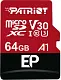 Card de memorie flash Patriot EP Series MicroSDXC V30 + SD adapter, 64GB