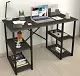 Masă de birou Fabulous 4 rafturi, antracit/negru