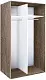 Dulap-cupe Modern Braun Top 2 140x210x60cm 2 oglinzi, trufa de stejar sonoma