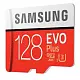 Карта памяти Samsung MicroSD EVO Plus Class 10 UHS-I U3 + SD adapter, 128GB