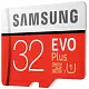 Card de memorie flash Samsung EVO Plus Class 10 UHS-I (U1)+SD adapter, 32GB