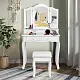 Masă de toaletă Costway HW65954WH, alb