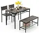 Set masă și scaune Costway KC55777GR, stejar gri/negru