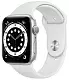Smartwatch Apple Watch Series 6 44mm, carcasă din aluminiu argintiu, curea tip sport