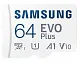 Карта памяти Samsung MicroSD EVO Plus + SD adapter, 64GB