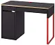 Masă de birou IKEA Micke 105x50cm, antracit/roșu