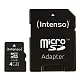 Карта памяти Intenso MicroSD Class 10 + SD Adapter, 4GB