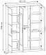Dulap Prime Furniture Roj 3D 157, alb/negru