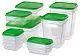 Set container pentru mâncare IKEA Pruta 17 buc., transparent/verde