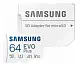 Карта памяти Samsung MicroSD EVO Plus + SD adapter, 64GB