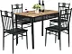 Set masă și scaune Costway HW66276BK, lemn/negru