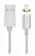 USB Кабель Hoco U16 Magnetic Adsorption Lightning, серебристый