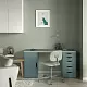Письменный стол IKEA Lagkapten/Alex дверца/ящики 140x60см, серо-бирюзовый/черный
