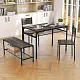 Set masă și scaune Costway KC55777GR, stejar gri/negru