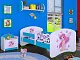Тумба прикроватная Happy Babies Happy SZN02 Princess with Butterflies, белый/синий на tehnoparc.md Тумба прикроватная Happy Babies Happy SZN02 Princess with Butterflies, белый/синий
