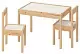 Set măsuță + 2 scaune IKEA Latt, alb/lemn