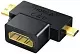 Переходник Ugreen Micro + Mini HDMI to HDMI HD129, черный