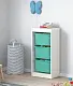 Container pentru jucării IKEA Trofast 3 containere 46x30x94cm, alb/turcoaz