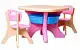 Набор столик + 2 стульчика Costway HW56085PI, розовый/коричневый