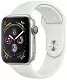 Умные часы Apple Watch Series 5 44мм, корпус из алюминия белого цвета, спортивный ремешок