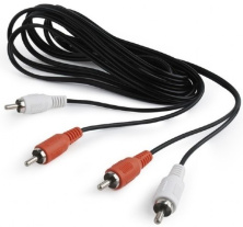 Cablu audio Cablexpert CCA-2R2R-7.5M, negru