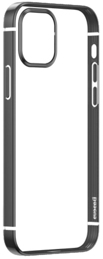 Husă de protecție Baseus Shining Case Anti-fall For iPhone 12, negru/transparent