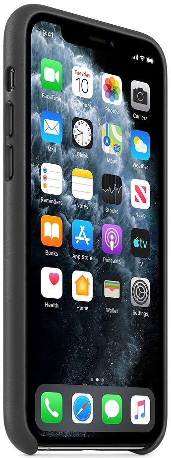 Husă de protecție Apple iPhone 11 Pro Leather Case, negru