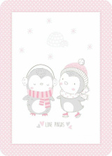 Одеяло для малышей Kikka Boo Love Pingus 110x140cm, розовый
