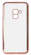 Чехол KSIX Flex Laser Samsung A8 (2018), прозрачный/розовый