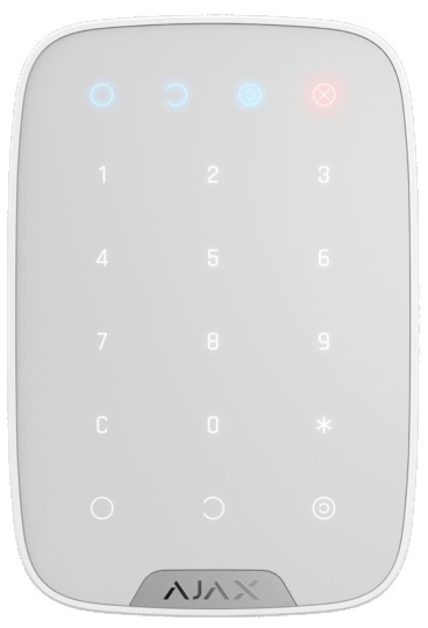 Беспроводная сенсорная клавиатура Ajax KeyPad Plus, белый