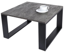 Журнальный столик BellaLuni Loft, бетон/черный