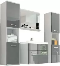 Комплект мебели Bratex Montreal XL, белый/серый глянцевый