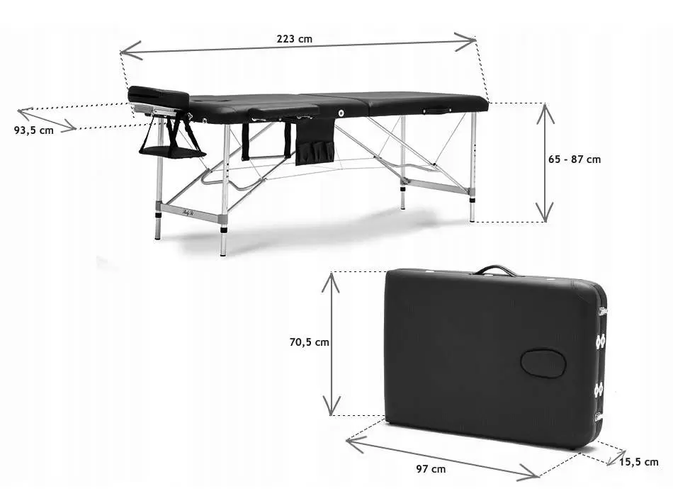 Массажный стол BodyFit 4086 XL, черный