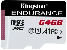 Карта памяти Kingston High Endurance microSD Class10 A1 UHS-I FC + SD Adapter, 64ГБ