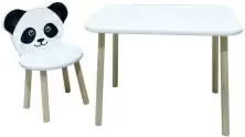 Детский столик со стулом Incanto Панда, белый