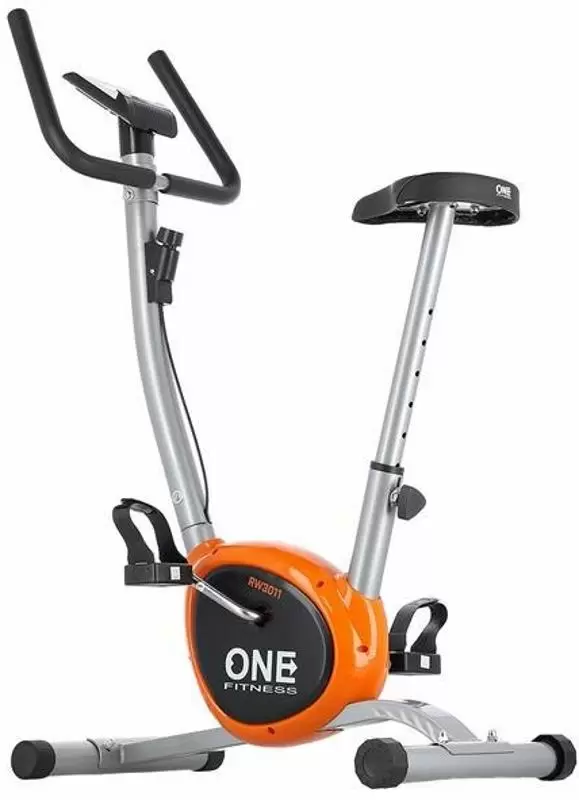 Велотренажер One Fitness RW3011, серебристый/оранжевый