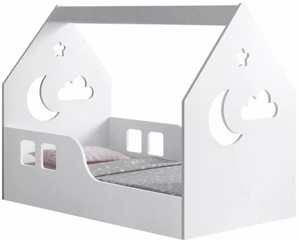 Детская кровать Happy Babies House Cloud L03 80x160см, белый
