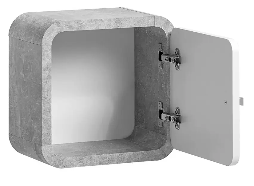 Шкафчик навесной ASM Wally AJW WY 02, бетон/белый глянец