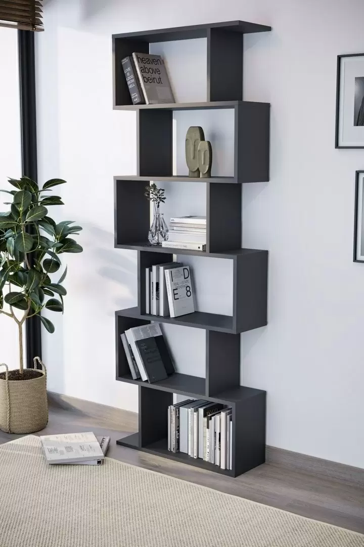 Стеллаж Fabulous Zigzag 6 Shelves, антрацит
