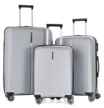 Комплект чемоданов CCS 5224 Set, серебристый
