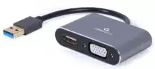 Разветвитель Gembird A-USB3-HDMIVGA-01, серый