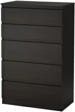 Комод IKEA Kullen 5 ящиков 70x112см, черно-коричневый