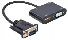 Переходник Cablexpert A-HDMIM-HDMIFVGAF-01, черный