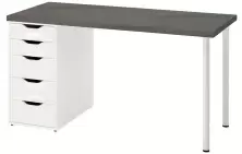 Письменный стол IKEA Lagkapten/Alex 140x60см, темно-серый/белый