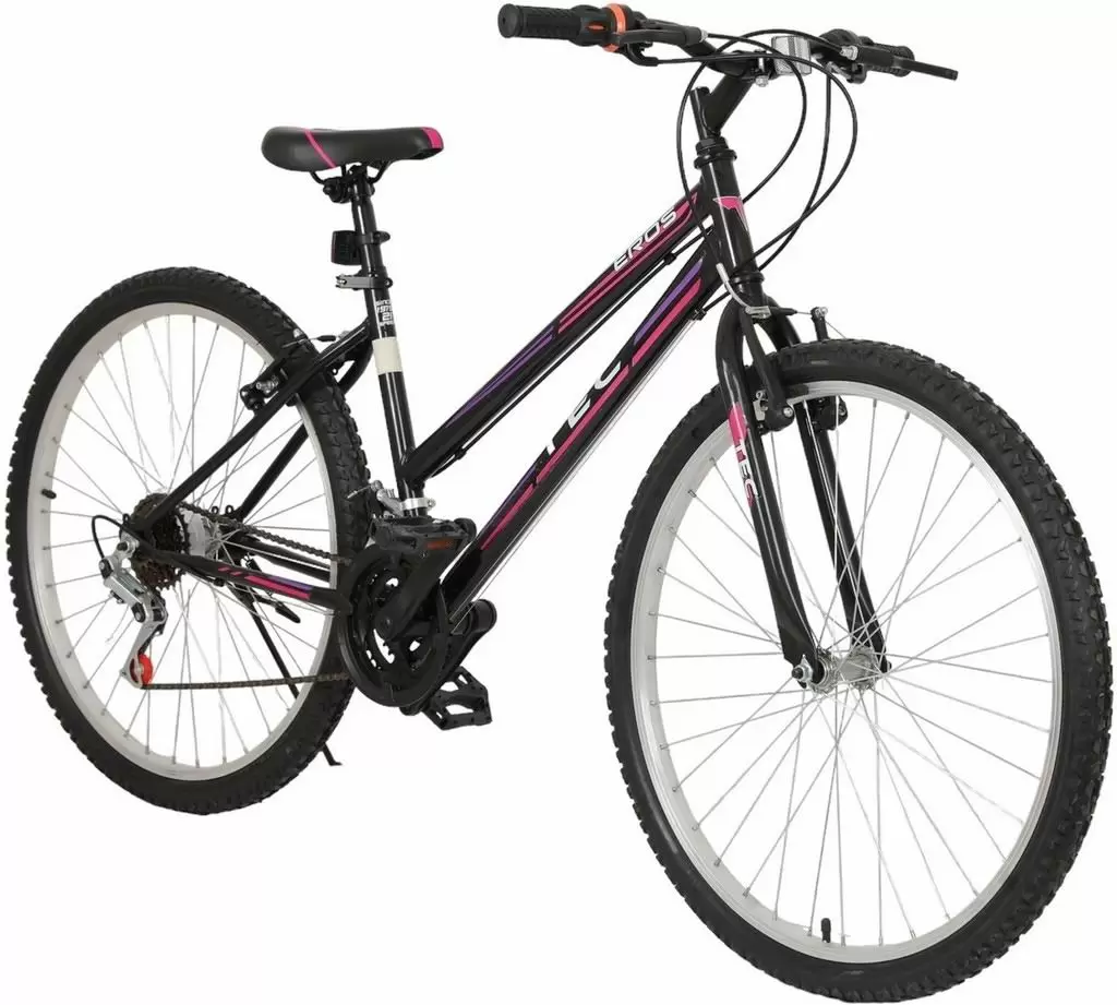 Велосипед Belderia Tec Eros R26 SKD, черный/розовый/фиолетовый