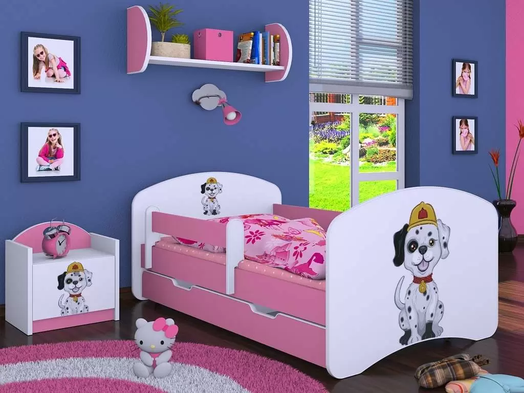 Тумба прикроватная Happy Babies Happy SZN02 Fire Dog, белый/розовый